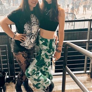 Green/Blue Multicolor Cargo Pants